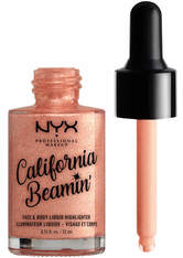 NYX Professional Makeup California Beaming Face and Body Liquid Highlighter 22ml (Various Shades) - Beach Babe 02
