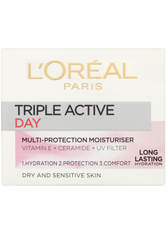 L'Oreal Paris Dermo Expertise Triple Active Day Multi-Protection Moisturiser - Dry / Sensitive Skin (50 ml)