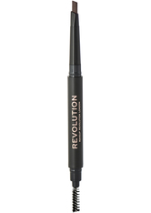 Makeup Revolution - Augenbrauenstift - Duo Brow Pencil - Medium Brown