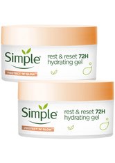 Simple Rest and Reset 72h Hydrating Face Moisturiser Gel 2 x 50ml