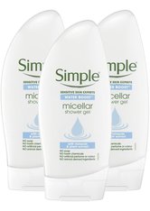 Simple Water Boost Micellar Shower Gel With Minerals & Plant Extracts 3 x 250ml
