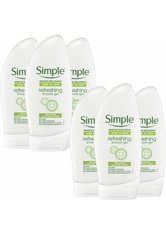 Simple Kind to Skin Refreshing Shower Gel with Cucumber Extract 6 x 250ml
