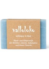Valloloko Soliloqui in Blue Limette, Eukalyptus & blaue Tonerde Stückseife  100 g