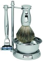 Erbe Shaving Shop Rasierset vierteilig, verchromt/glänzend, Gillette Mach 3, mit Schale