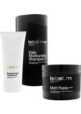 Aktion - Label.Men Daily Moisturising Shampoo + Peppermint Treatment + Matt Paste Haarpflegeset