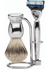 Erbe Shaving Shop Premium Design MILANO Rasiergarnitur Silberspitz & Fusion Metall glänzend Rasierset