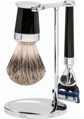 Erbe Shaving Shop Premium Design PARIS Silberspitz & Fusion Edelharz schwarz Rasiergarnitur Rasierset