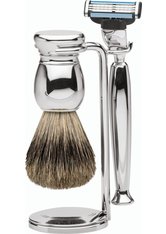 Erbe Shaving Shop Premium Design MILANO Dachshaar & Mach3 Metall glänzend Rasiergarnitur Rasierset