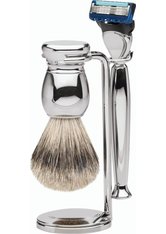 Erbe Shaving Shop Premium Design MILANO Silberspitz & Fusion Metall glänzend Rasiergarnitur Rasierset