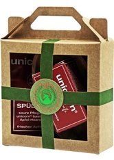 Unicorn Geschenk-Set mini-Apfel Haarseife 16g + sauer Spülung 10ml + Olivenholzschale klein grün Haarpflegeset