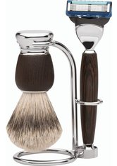 Erbe Shaving Shop Premium Design MILANO Rasiergarnitur Silberspitz & Fusion Wengeholz Rasierset